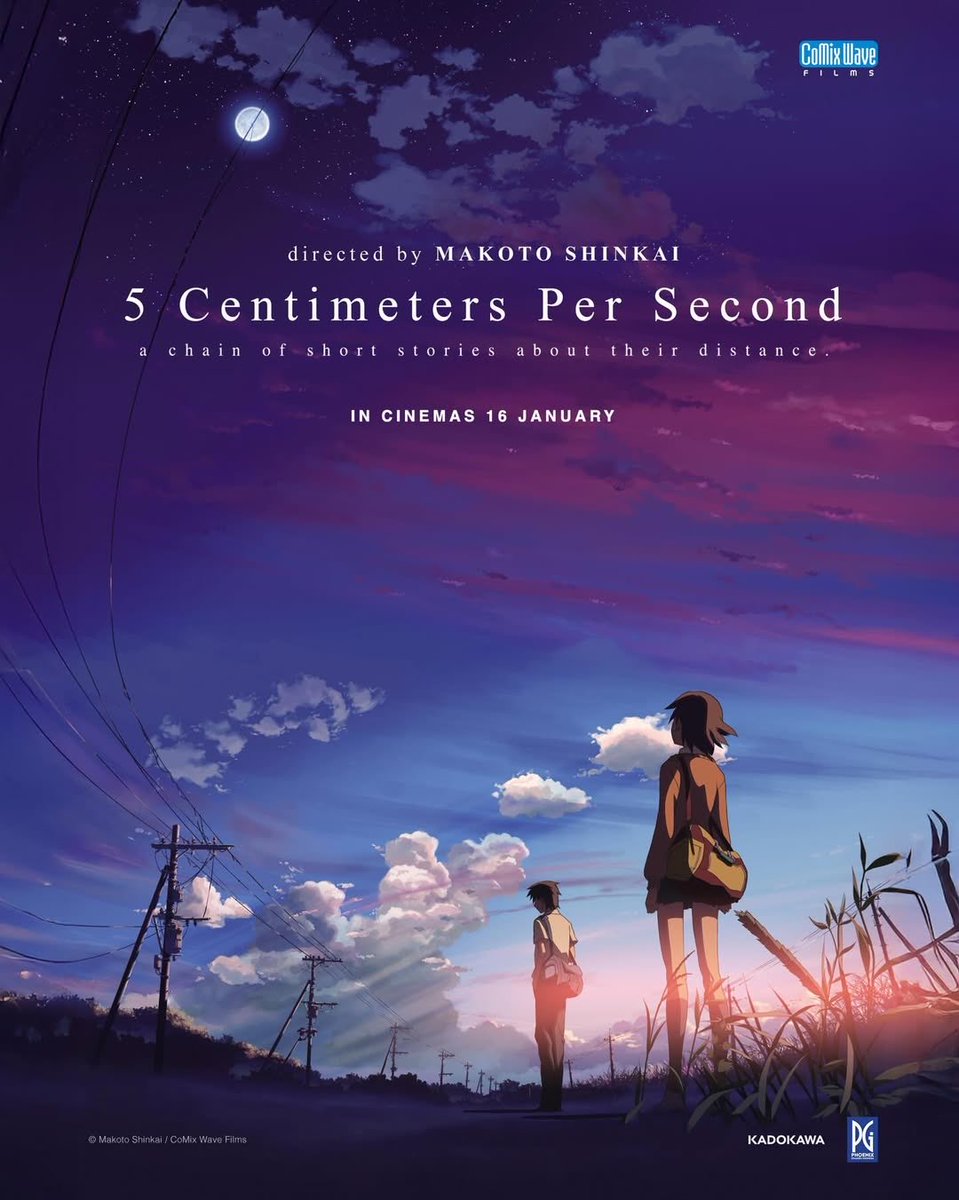 Makoto Shinkai’s animated feature ‘5 CENTIMENTERS PER SECOND’ will be released in cinemas across Indonesia on January 16, 2026.

Follow the updates on: instagram.com/fivecentimeter…