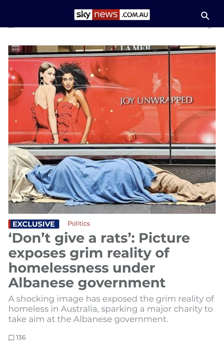He doesn’t give a rats arse about the homeless, our PM…

Read the story by <a href="/prestonpotts25/">Preston Potts</a> <a href="/SkyNewsAust/">Sky News Australia</a> below:

skynews.com.au/australia-news…

🔜 #thepassitonacademy

👉🏼 passitonclothing.com.au

🛍️ Shop
💰 Donate 
📺 Watch 
📲 Follow
✍️ Sign Up 

<a href="/OStyle2/">Stylist/ Founder of Pass it On</a> <a href="/ReadingThePlay/">ReadingThePlay</a>