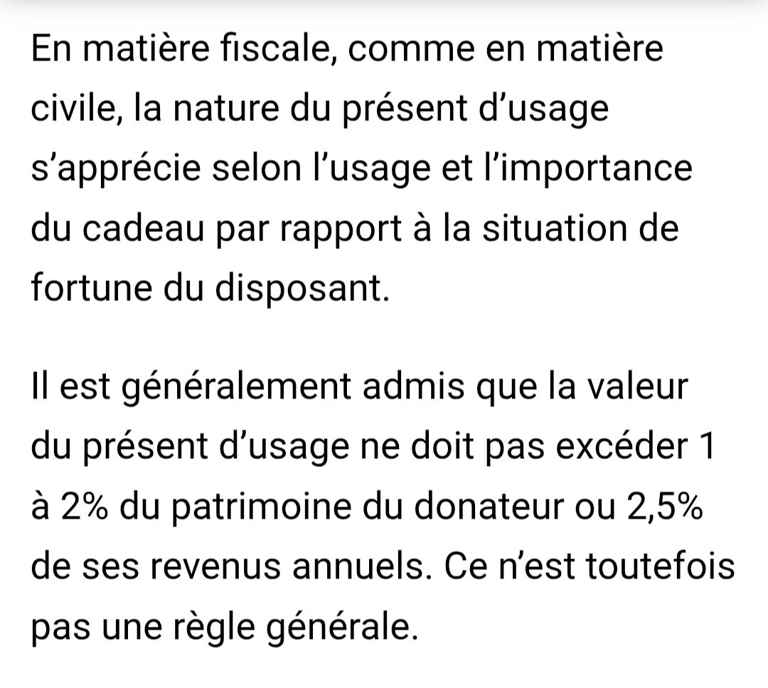 salitribule's tweet photo. Les fake news de 20 minutes, encore une.
https://t.co/sVvZl0EopA
Dans la pratique, un don qui n'excède pas 1 ou 2% de votre patrimoine n'est pas à déclarer, ou 2.5% du revenu annuel.
Si vous avez 500 000 de patrimoine, vous pouvez donner 10000 euros pour un évènement sans le déclarer.