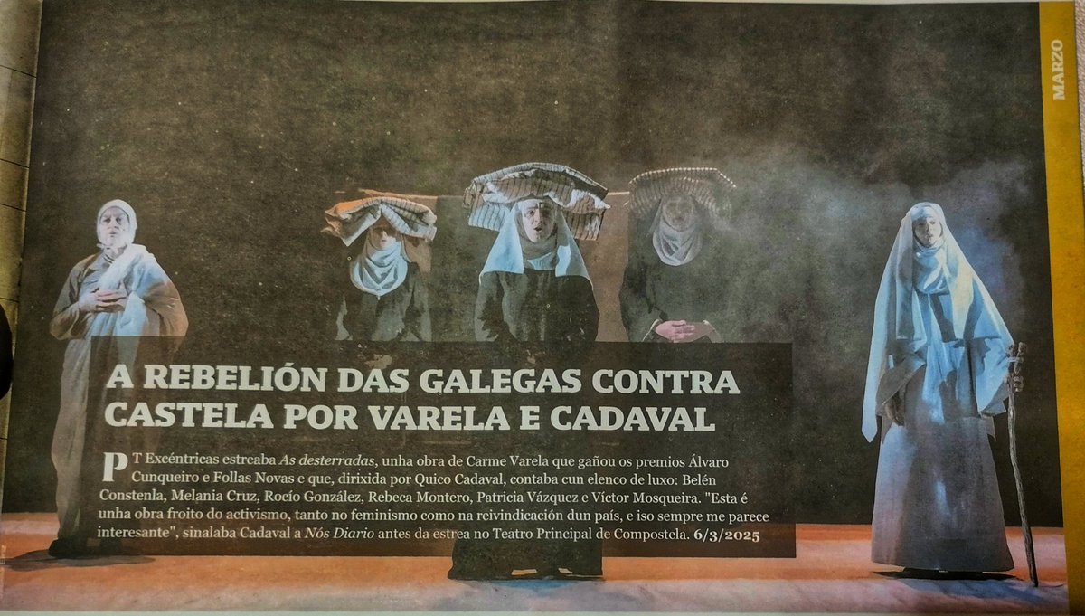 sorrisodedaniel's tweet photo. o anuario do Nós Diario quixo destacar a chegada aos escenarios das monxas de Albeos como un dos feitos destacados do ano. Paro nós, que as vimos nacer entre silvas ao pé das ruinas daquel mosteiro foino! https://t.co/8t8R0QuN5R