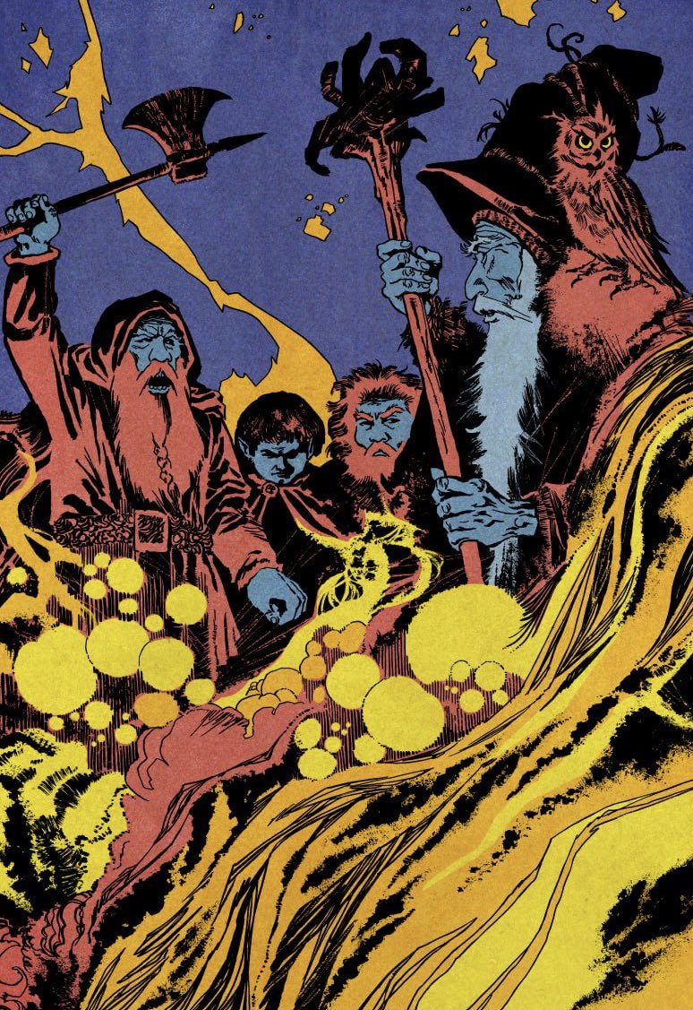 The Hobbit, the dwarves and the wizard are ready to move forward.