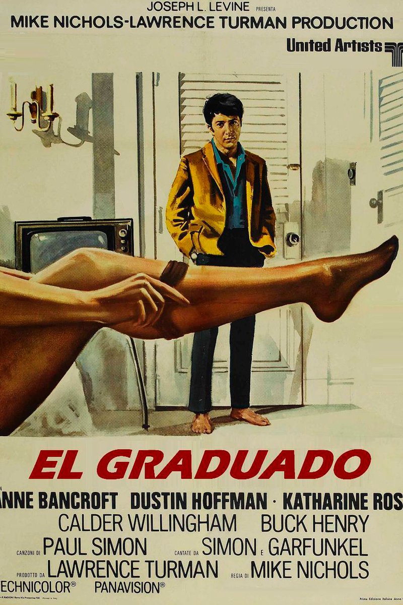 2en1reloj's tweet photo. "Mrs. Robinson, you're trying to seduce me..." 🐆🎓
Buenos días, crononautas.
Un 21 de diciembre de 1967 se estrenaba #ElGraduado. Dustin Hoffman y Anne Bancroft protagonizaron este clásico que rompió tabúes y nos regaló una gran banda sonora.
¿Quién no ha tarareado The Sound of Silence al terminar la peli? 🎶
#TheGraduate #DustinHoffman #CineClásico