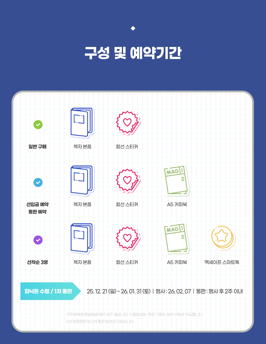 phainaxa_event's tweet image. 🎉게스트북 예약기념 RT이벤트🎊

💙💚파이낙사 14인 합동지 오늘 오후 10시부터 예약 시작!
🔗takemm.com/prod/view/58249

🎁해당 트윗을 RT해 주세요.
추첨을 통해 한 분께 오래된 꿈 3,280개(65,000원)을 보내드립니다.
* 2026년 1월 11일(일) 당첨자 발표
* 비공개 계정은 이벤트 참여가 불가합니다.