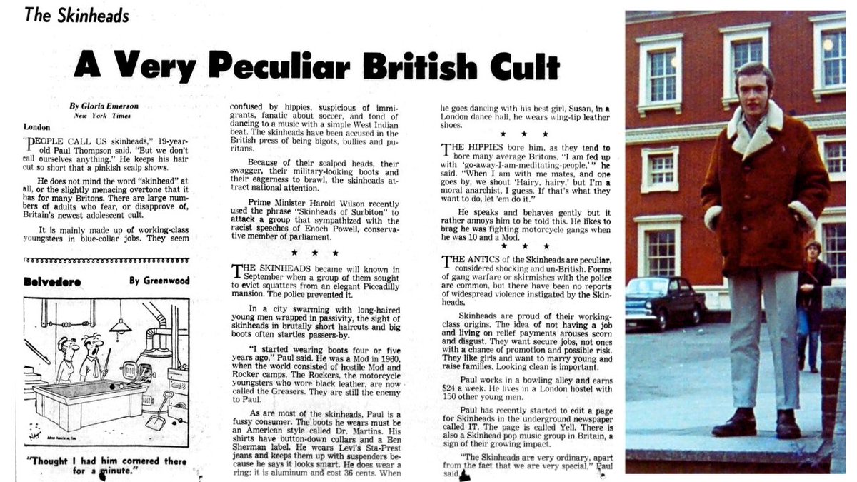 'People call us skinheads,' 19-year-old Paul Thompson said. 'But we don't call ourselves anything.'

San Francisco Chronicle Dec 28 1969
