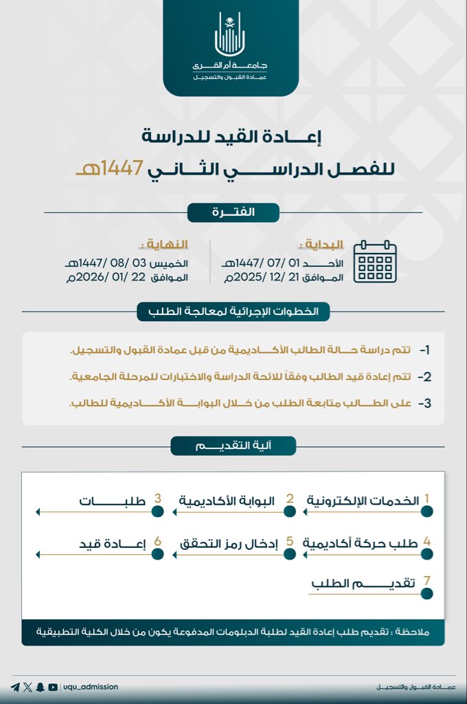عمادة القبول والتسجيل tweet media