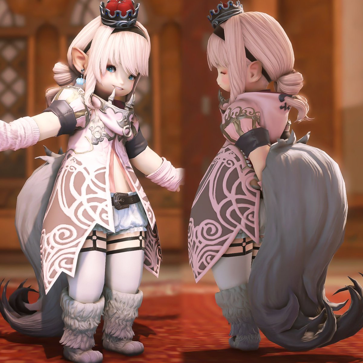 もふもふコーデ.⋆𝜗𝜚
黒魔しか着れなかったから、
ずーっとしまっていたのを！！！
引っ張り出してきたーっ🩷🩷🩷
動物モチーフ装備好き！