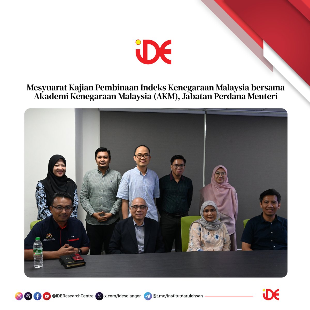 Perbincangan tertumpu kepada pembangunan indeks berteraskan nilai Malaysia MADANI, berasaskan data yang inklusif bagi menyokong penilaian dasar awam dan kesejahteraan negara.

Berita: iderc.my/mesyuarat-kaji…