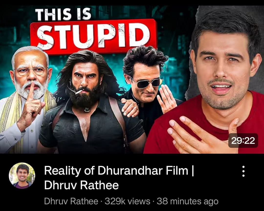 Meet "Unbiased" YouTuber, Dhruv Rathee

> Released an "expose" video on the movie Dhurandhar

> Claimed the Pulwama attack happened because Modi wanted to win elections

> Dragged Modi into the thumbnail even though he was irrelevant

> Got roasted so brutally by Indians that he