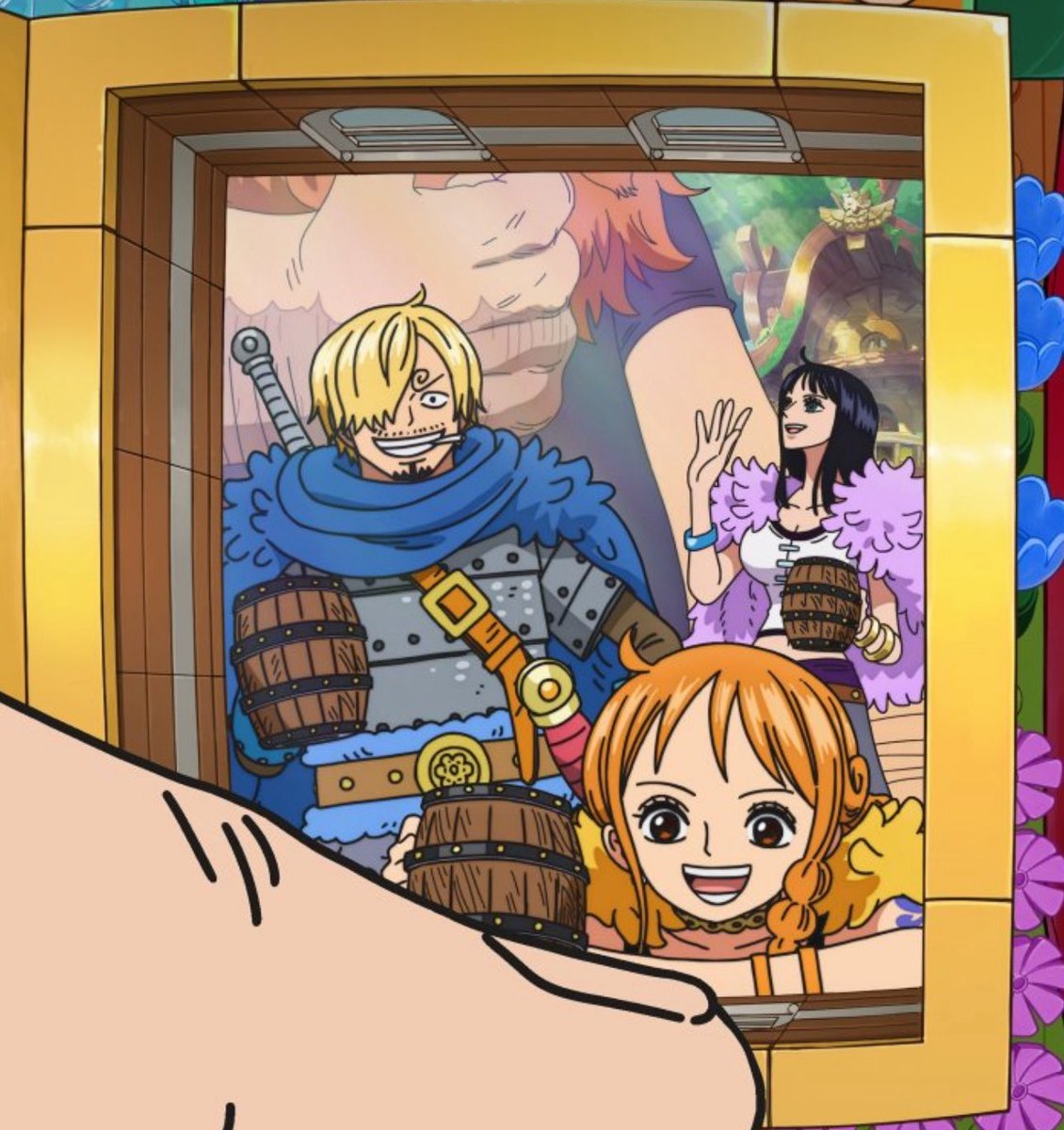 zororobinwife's tweet image. ROBIN, SANJI, NAMI AND SAUL FROM THE ELBAF ANIME KEY VISUAL ❤️