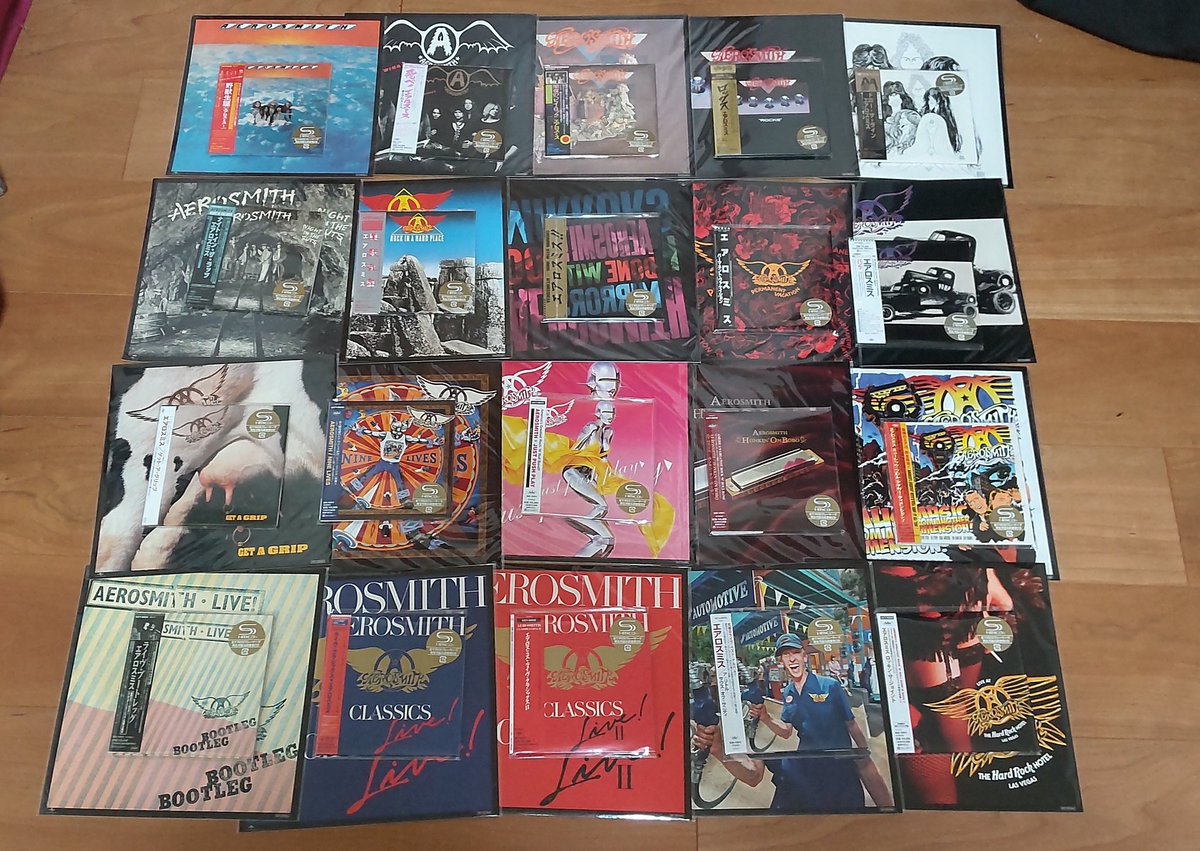購入アルバムは、1st｢AEROSMITH｣から｢ROCKIN' THE JOINT｣までの全20