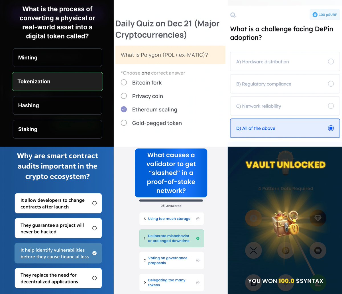 CryptoBetula's tweet photo. ๐ฅ Todayโs Crypto Quiz Answers!
๐๏ธ Sunday, 21.12.2025.
๐ก Knovus: B
๐ชญ Xenea Wallet: C
๐ฆ Marina Protocol: D
๐ Spur Protocol: C
โ๏ธ Syntax Verse Quiz: B
๐ Syntax Verse Vault Pattern: 9-2-3-1
#SyntaxVerse #Marina #Knovus #SpurPro #Xenea #CryptoInsights #EarnWhileYouLearn #Web3 https://t.co/rLW7ByDsKQ