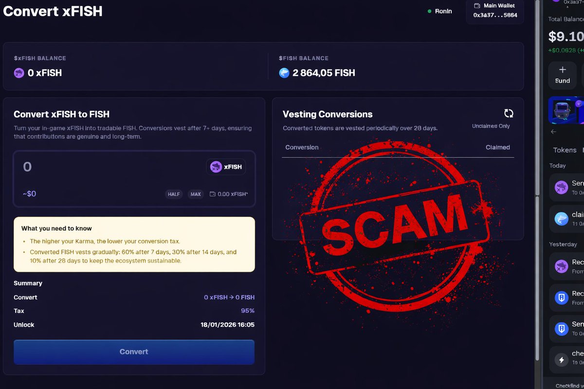 These guys completely crossed the line.
RON was stolen, 4,000+ tokens I converted vanished from vesting timers.
Support is useless, devs ignore everything.
Even wallet assets disappeared.
This is pure scam and chaos.
@fishingfrenzyCo #FishingFrenzyCo