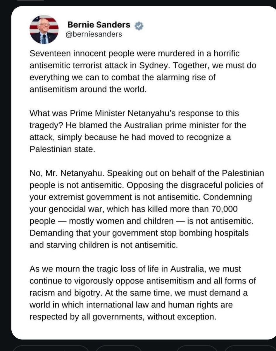 FlipperSaurus's tweet photo. @therealrukshan It's saddening to see the crowd has been brainwashed by Bibi's inflammatory rhetoric. Bernie Sanders said it best. https://t.co/RPB4oaUeoQ
