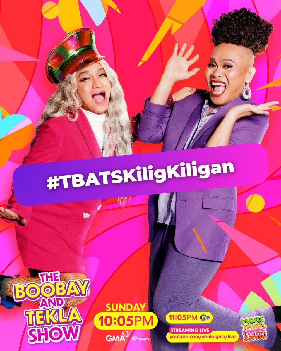 BoobayAndTekla's tweet image. We’re baaaack! Na-miss n’yo ba kami?

#MoreTawaMoreSaya na sa #TBATS mamayang 10:05 PM sa GMA! 💋

Official Hashtag: #TBATSKiligKiligan