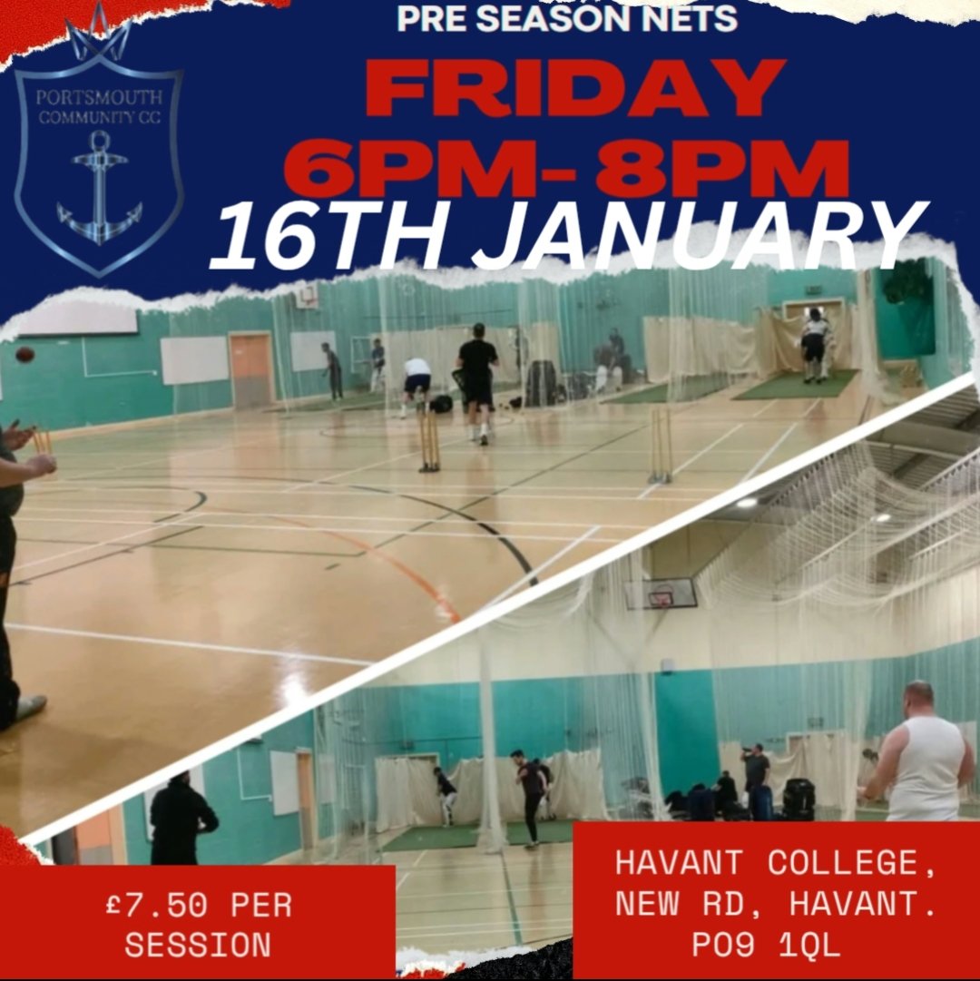 PCommunityCC's tweet image. It's nearly Christmas 🎄🎁🎁🎄 
BUT it's also nearly January.
Which means we will be starting indoor nets in just under a months time.

🗓️ Date: Friday 16th January 2026.
⌚ Time: 1800-2000 (6-8pm).
📍 Place: Havant College.
💷 Cost: £7.50 per session.

We welcome all returning…