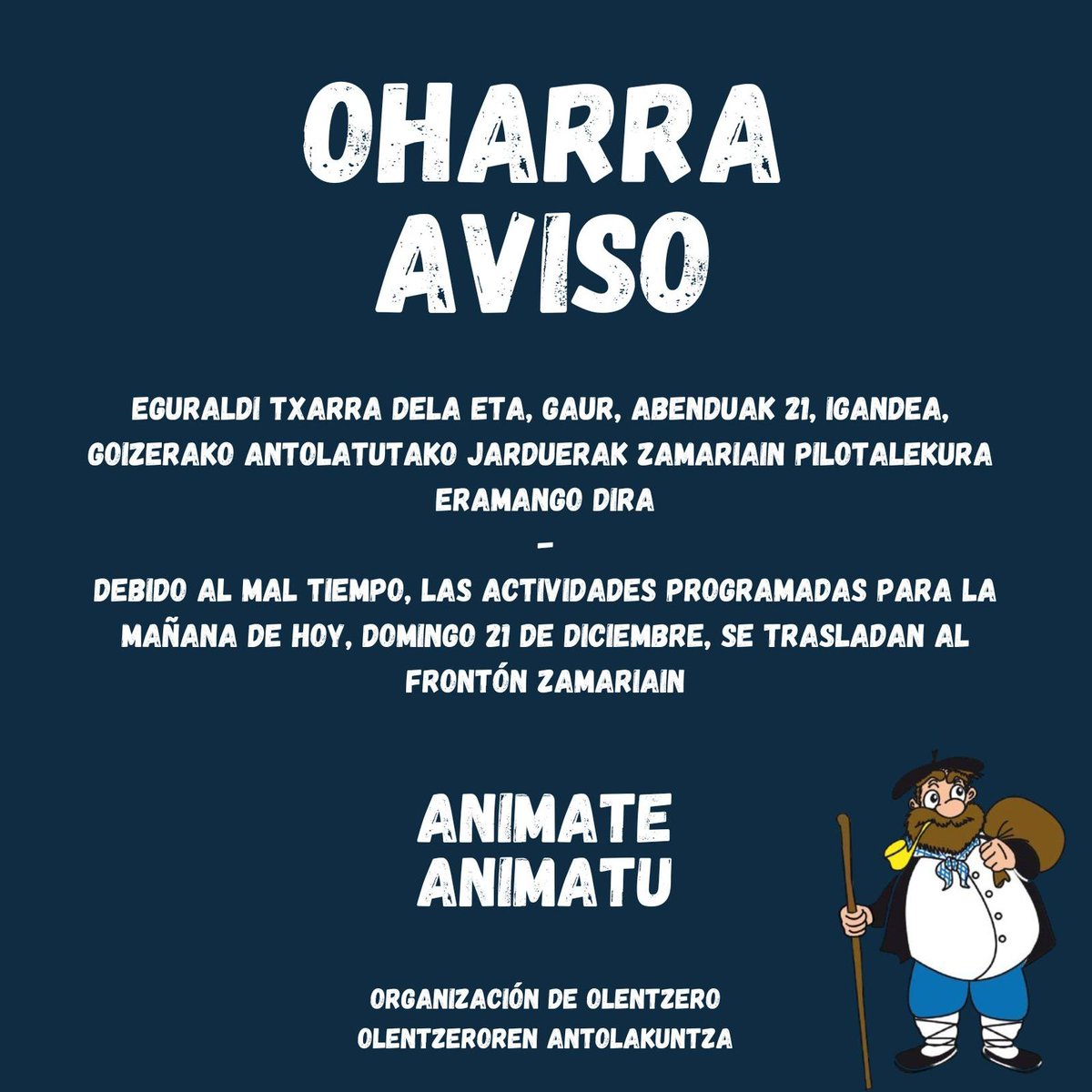 Oharra - Aviso.