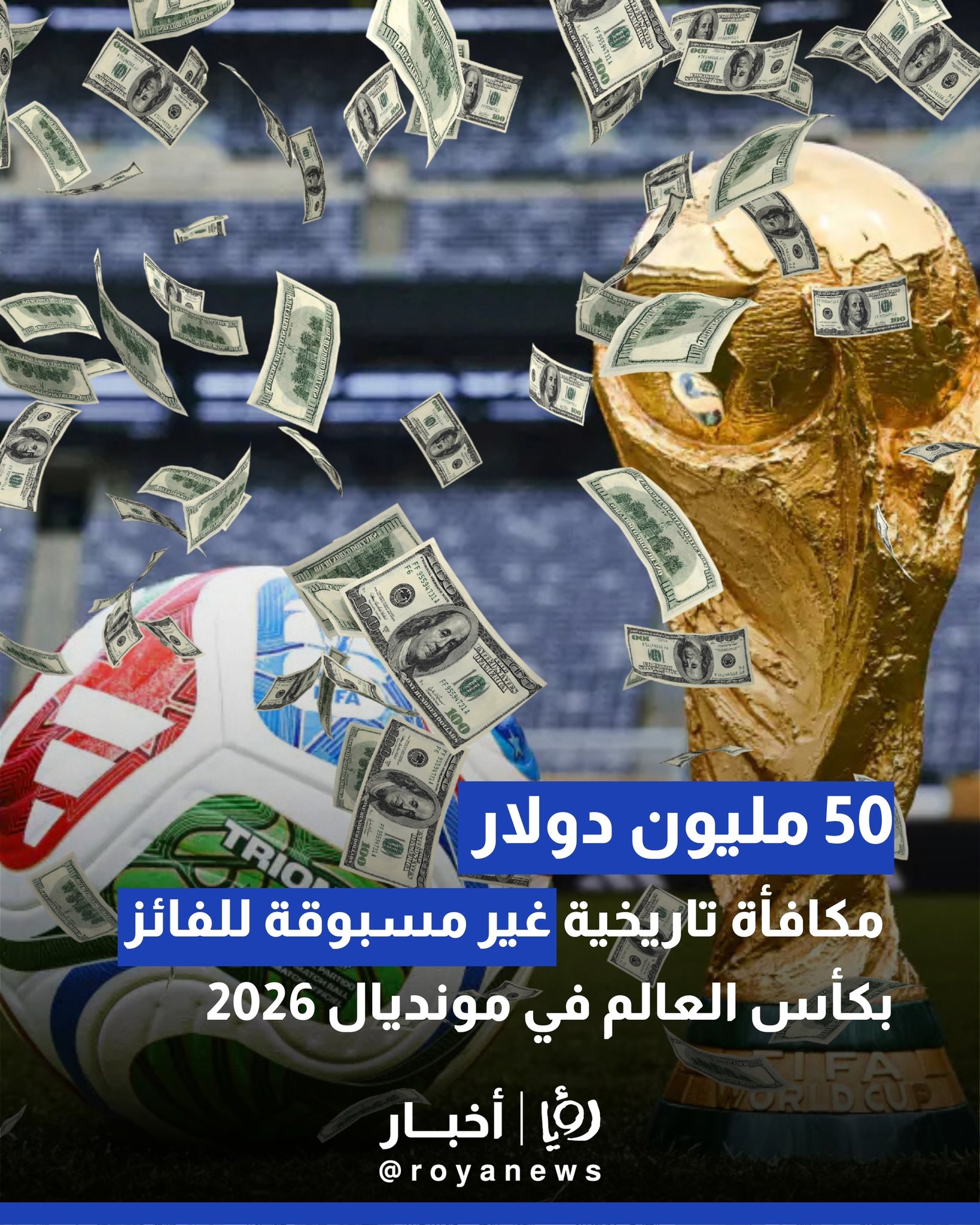 الفيفا يكشف عن توزيع الجوائز المالية لمونديال 2026.. أضخم أرباح في تاريخ كأس العالم 