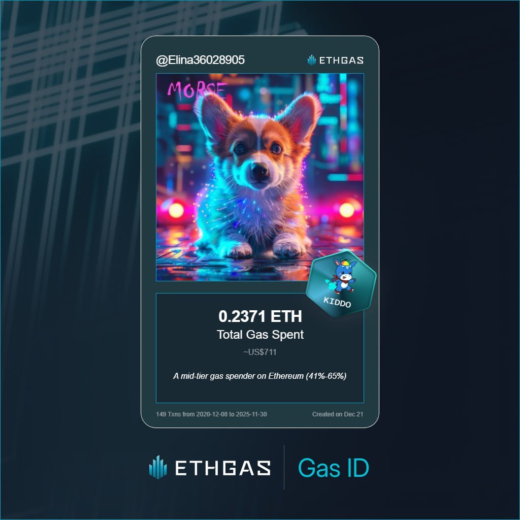 Just unlocked my Gas ID via ETHGas 🪪

I'm a Kiddo Jack with 0.2371 ETH spent on gas since Beacon Chain - now fueling my climb to the Gasless Future and earned 75 Beans already. 

Reveal yours at ethgas.com/community/gas-…