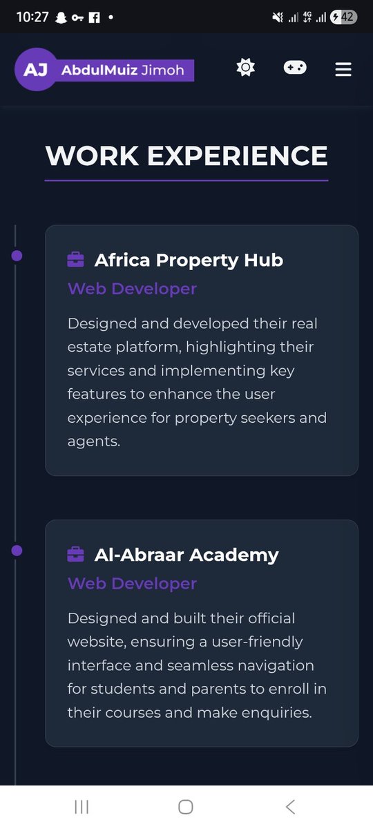 MuizMuayyad's tweet image. Portfolio update 
abdulmuizjimoh.vercel.app