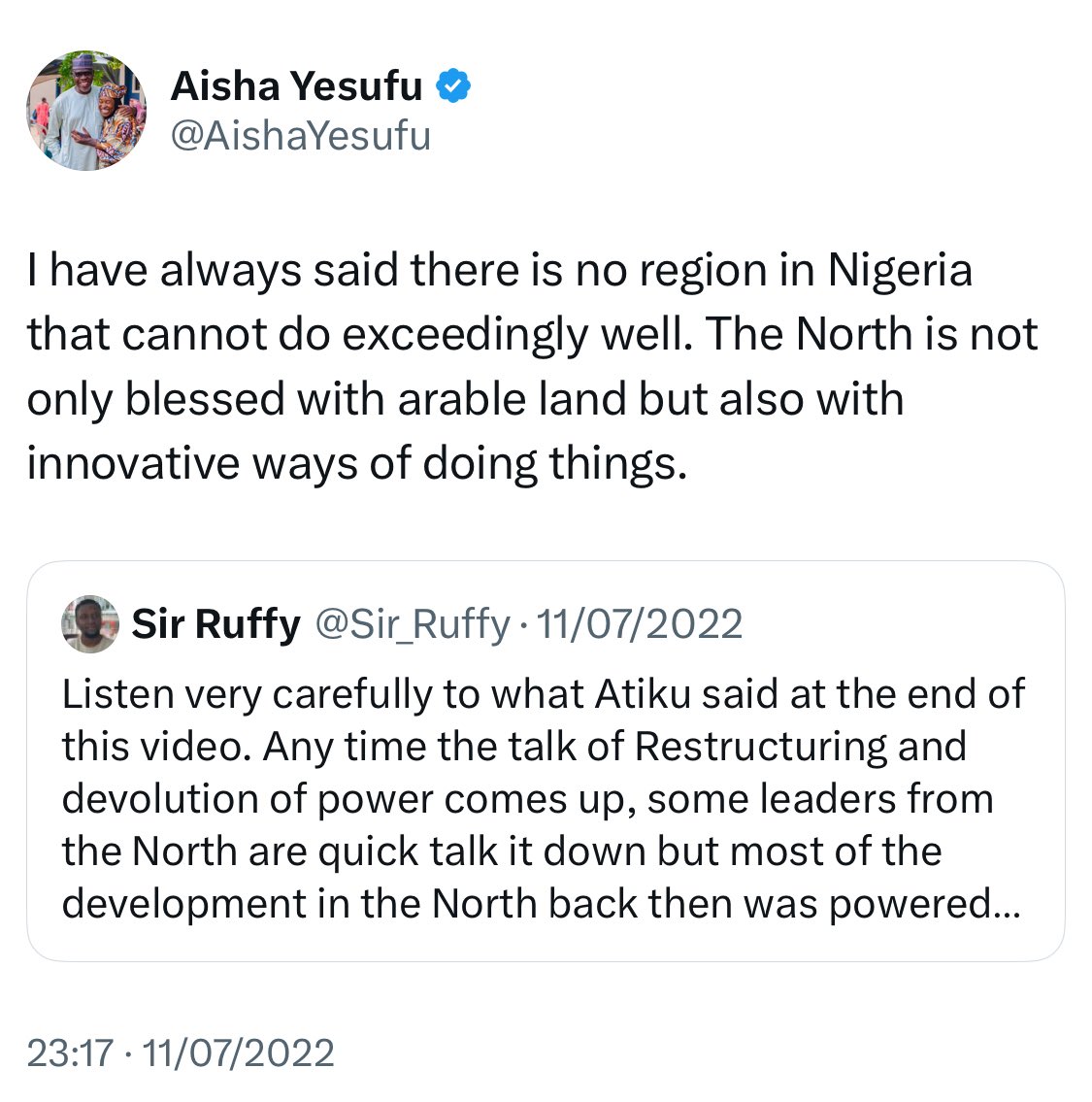 Aisha Yesufu tweet media