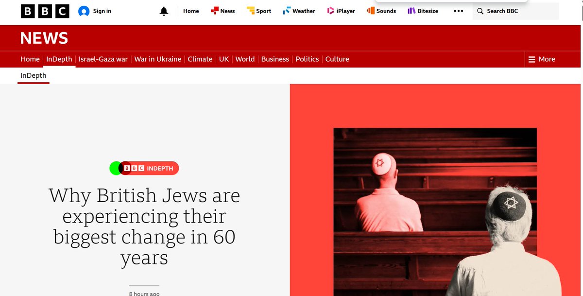 mishtal's tweet image. So @BBCNews write an "INDEPTH" article asking "WHY British Jews are experiencing their biggest change in 60 years" (they mean living in fear).

In typical BBC whitewash fashion - the long 1700+ word article does not mention Muslims, Islam, Islamism anywhere (SERIOUSLY!!) - even…