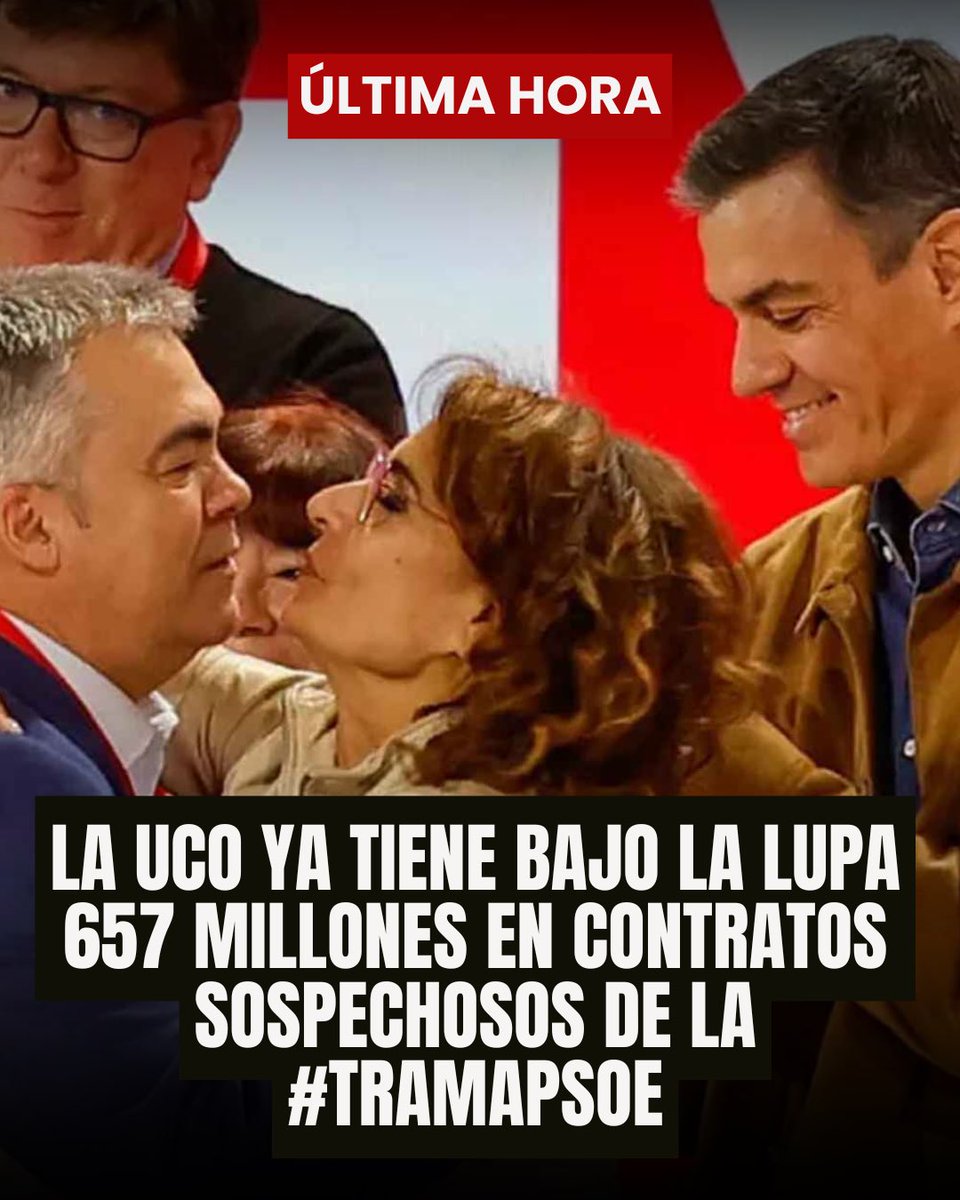 🔴 La UCO ya tiene bajo la lupa 657 millones en contratos sospechosos de la trama del PSOE.

#CómpliceMontero 

elconfidencial.com/espana/2025-12…