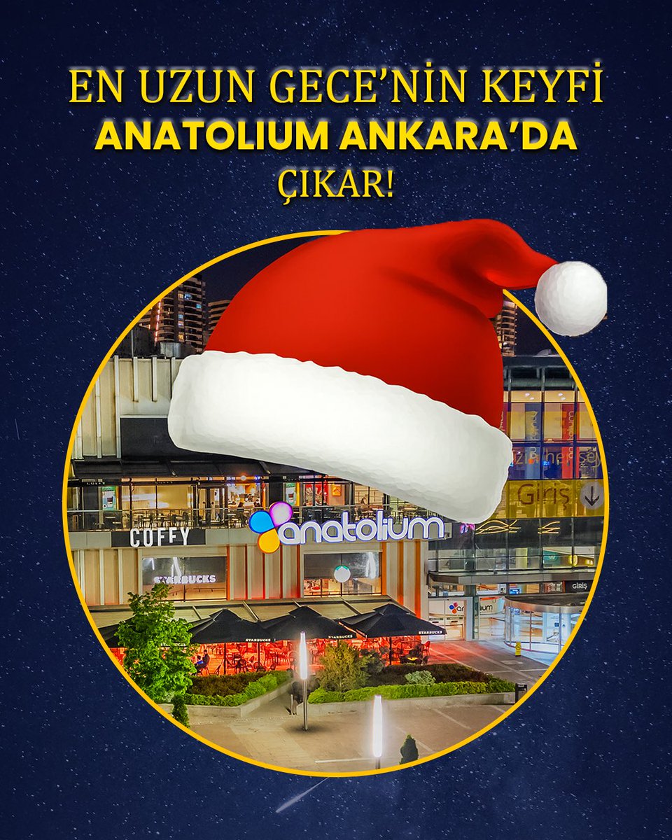 En Uzun Gece’de alışverişin keyfi Anatolium Ankara’da başka.🌟
#21aralıkenuzungece #anatoliumankara