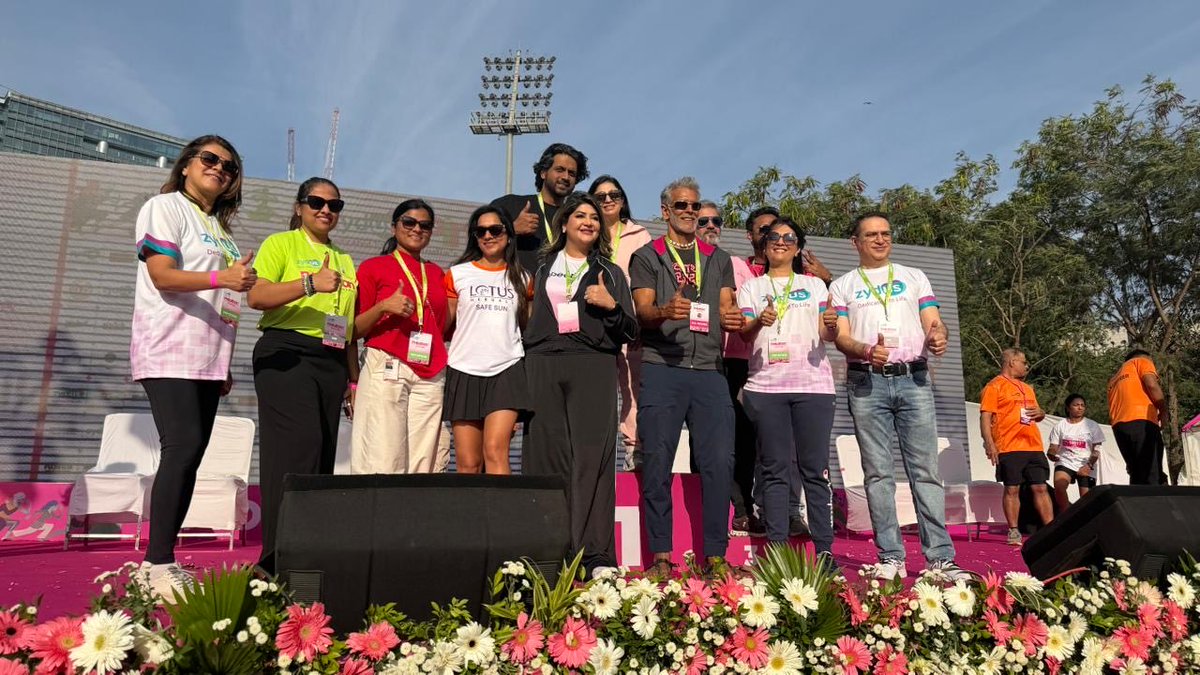 SewantiLimaye's tweet photo. @Amolpatel_dr @DrDarshanaPatil @DatarCancer Started the Immuno Oncology meeting today with commemoration to @PinkathonIndia @ZydusUniverse such a phenomenal initiative to raise the cause of cancer awareness along with “The” Milind Soman! Truly inspired 🙏 https://t.co/ydtyLagQOW