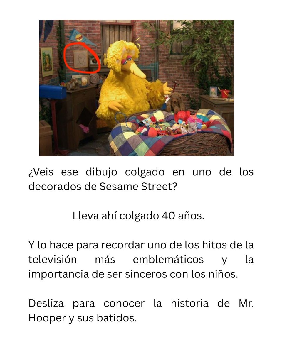 Hoy he recordado la historia de Mr. Hopper y el cuadro de Sesame Street y he decidido colgarla en Instagram, por si os apatece leerla:

instagram.com/p/DShWpucDZiP/…
