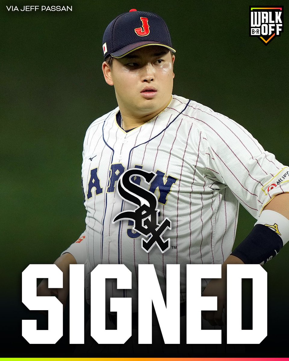 BRWalkoff's tweet image. Japanese slugger Munetaka Murakami is signing a two-year, $34M deal with the White Sox, per @JeffPassan