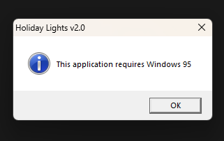 90Adriaan's tweet photo. @oMaMoriTTV @RetroTechDreams I've tested it in Windows 11. First I got this message. I got it to run with comparability mode on Windows 95 and the resolution on 640 by 480, but it really was't happy. I don't recommend trying it. https://t.co/qEks92xrUZ