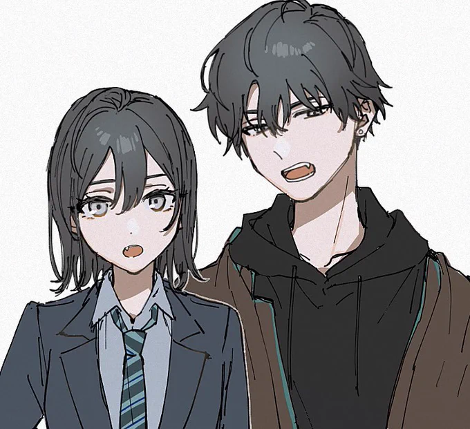 学校に行ってる子と行ってない子の双子