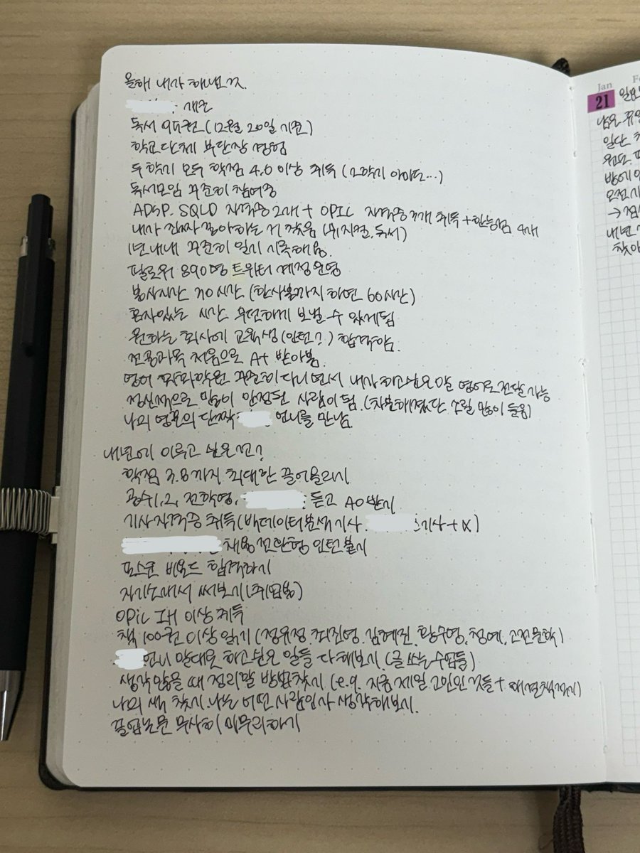 연말을 맞이하여•••
올해 내가 이룬 게 있나?? 허무의 늪에 빠지려 할 때 냅다 책상에 앉아 다이어리를 펴고 올해 내가 이룬 것들을 다 적어 보았다 생각보다 많더라 그리고 내년에 이루고 싶은 것들을 적어 보았다 이렇게 허무의 늪에서 빠져나올 수 있었어요 여러분들도 해보시길👍🏻👍🏻👍🏻👍🏻