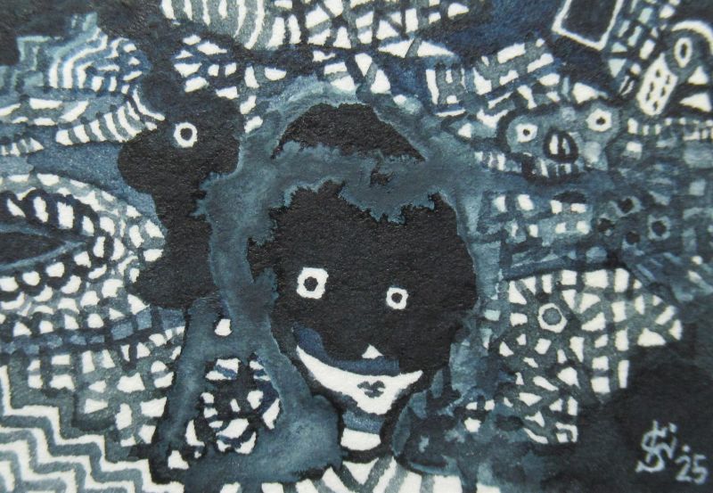 今日描いた絵『you lost a good man』水彩紙、透明水彩、2025.12.21