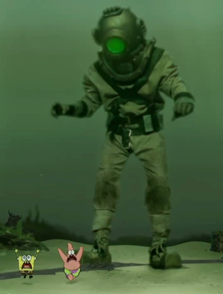 The final boss of Sea of Sorrows is gonna be a regular human in a diving suit like in the spongebob movie