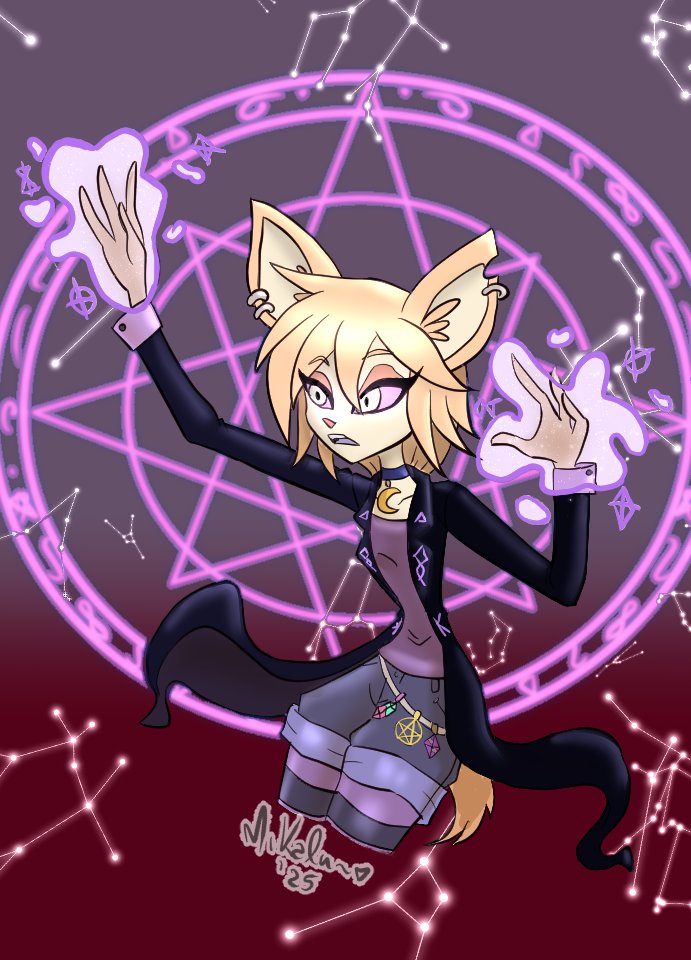 Mikalu_Arts's tweet photo. Violet using her magic 💜✨

#HazbinHotelOC #MikaluArt #ClipStudioPaintEX #FennecDemon https://t.co/tULuswXC8t