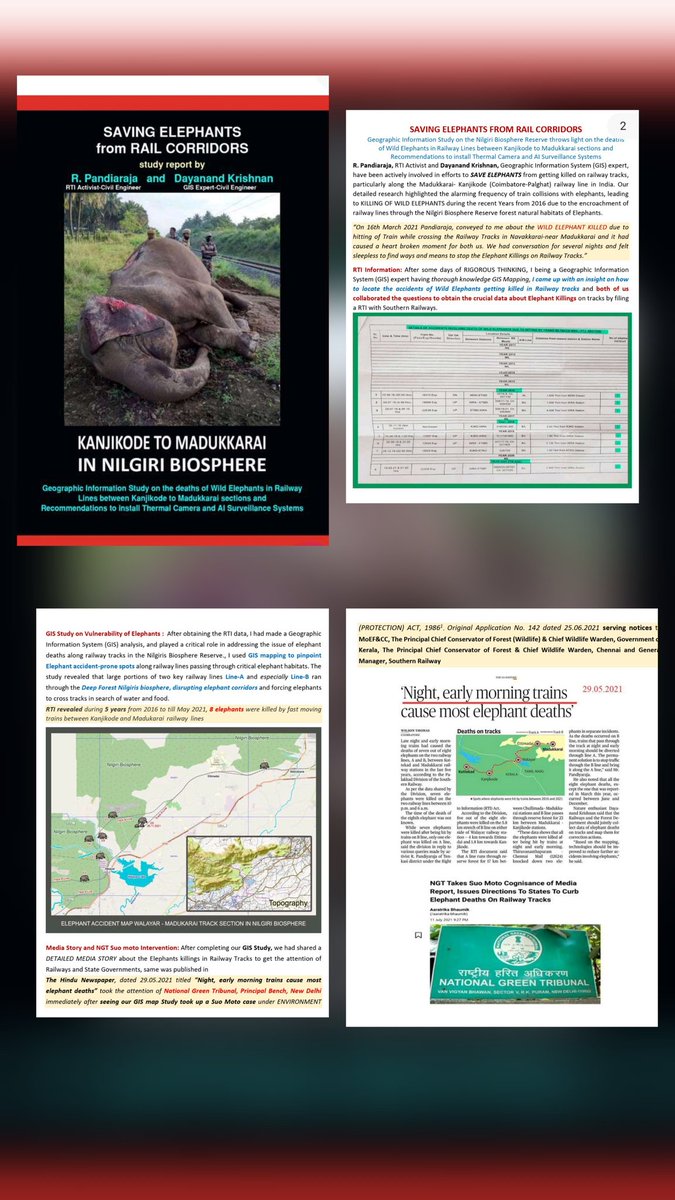 dayatiger197312's tweet photo. 6000 #Elephants #saved 
How my detailed #GIS mapstudy on #ElephantKillings by Trains in Madukkarai to Walayar section and my #TechnicalSuggestion to implement #ThermalCameras, #AI_technology through Media Advocacy, NGT &amp; Madras High Court got implemented
https://t.co/REOsNbWg6r https://t.co/LMhkz4bn1v