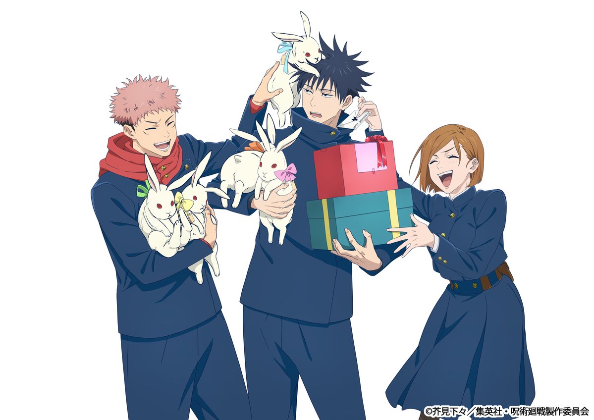 🎂HAPPY BIRTHDAY🎂
本日12月22日は『#呪術廻戦』伏黒恵の誕生日です！
誕生日を記念してMAPPA描き下ろしイラストを公開！
虎杖・釘崎の2人がたくさんのプレゼントで
伏黒をお祝い🎉

#呪術廻戦 #MAPPA #伏黒恵