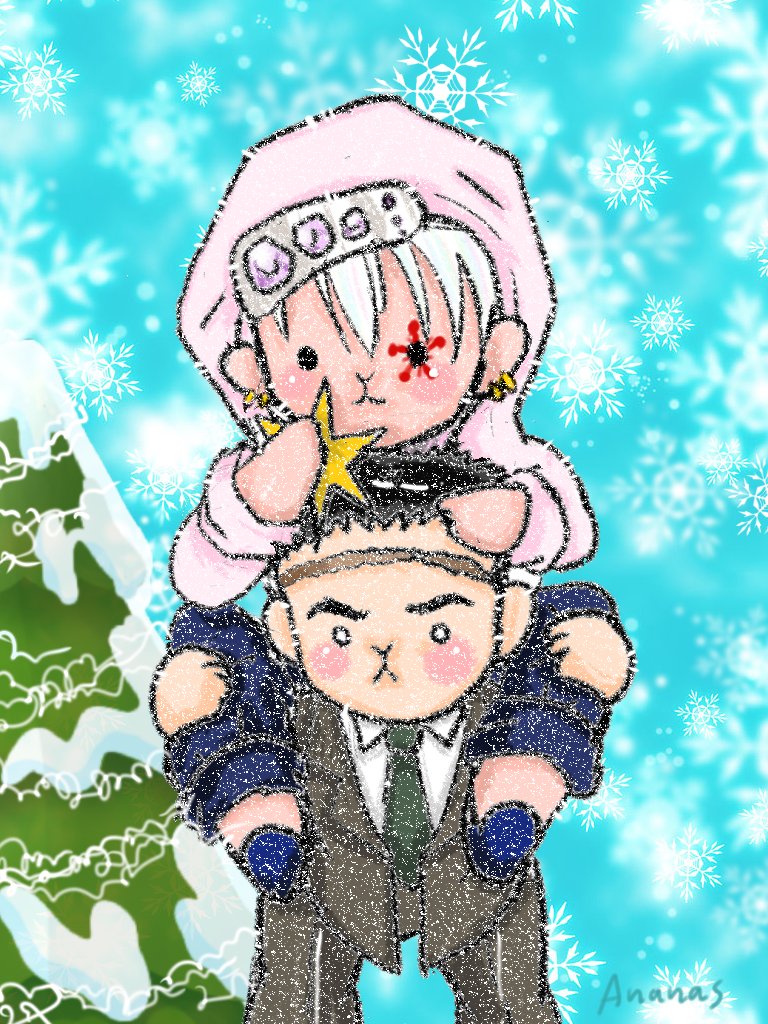 #22日は悲宇ドロライ
🎄のてっぺんに付けるベツiレiヘムの★を巨大なふたりが肩車でつけるっていう話の絵です。