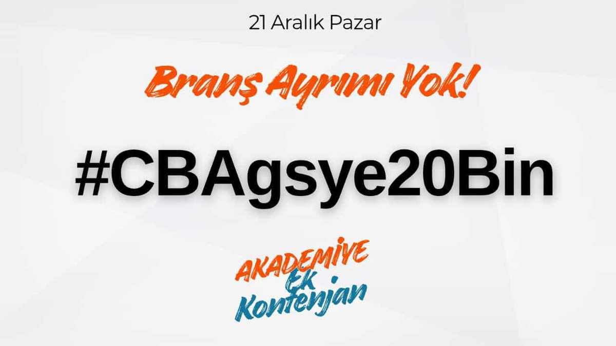 Sayın Cumhurbaşkanım,
Okullarımızın öğretmene, binlerce gencimizin atanmaya ihtiyacı var.
Öğretmen atamalarına ek kontenjan müjdesini sizden bekliyoruz.
 #CBAgsye20Bin