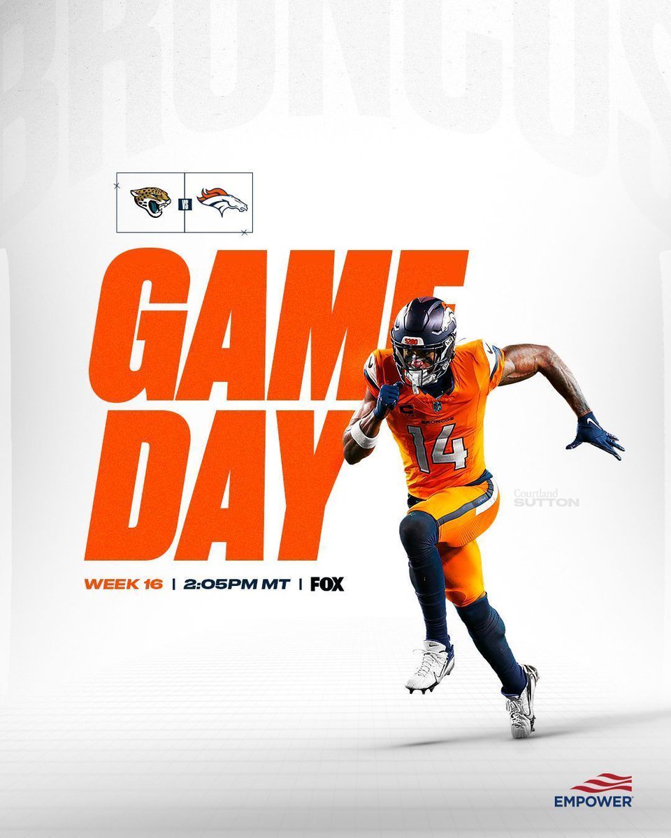 Broncos's tweet image. It's Gameday! Let's GO 🗣️

@SuttonCourtland x #JAXvsDEN
