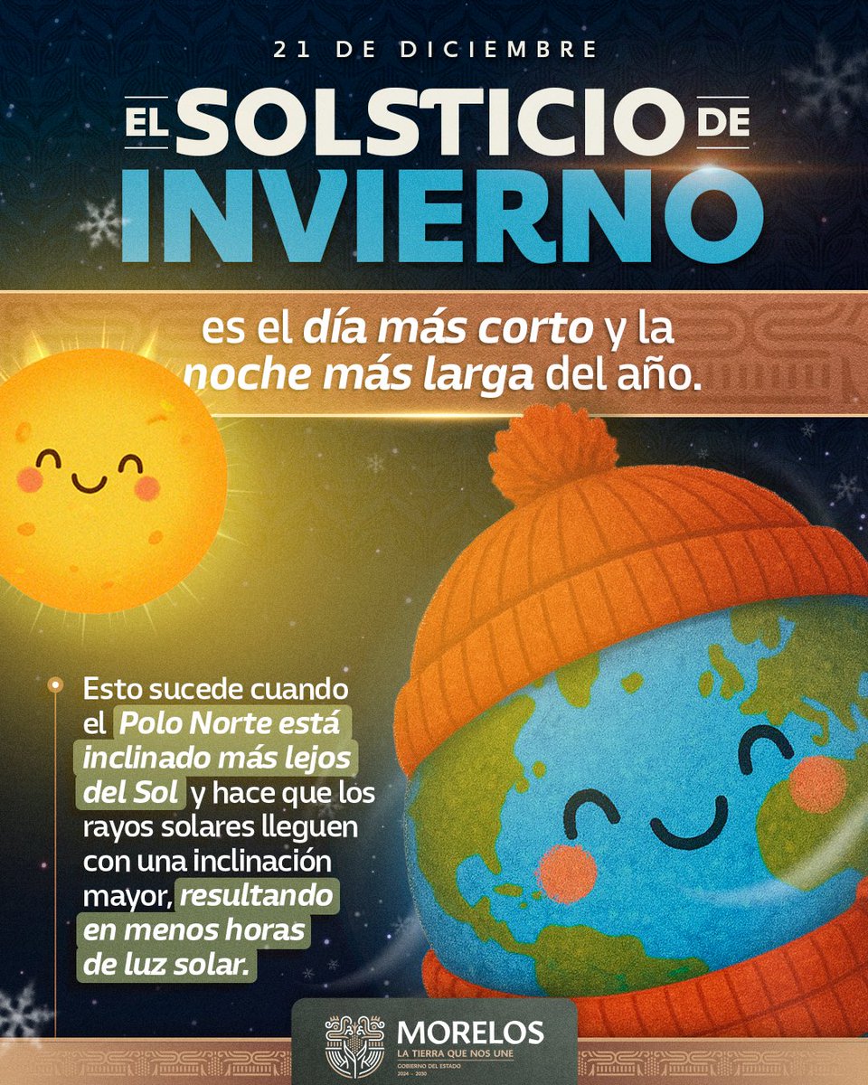 Con la llegada del solsticio de invierno inicia una nueva estación que nos recuerda la importancia de cuidar nuestro entorno y vivir en equilibrio con la naturaleza.

#LaTierraQueNosUne