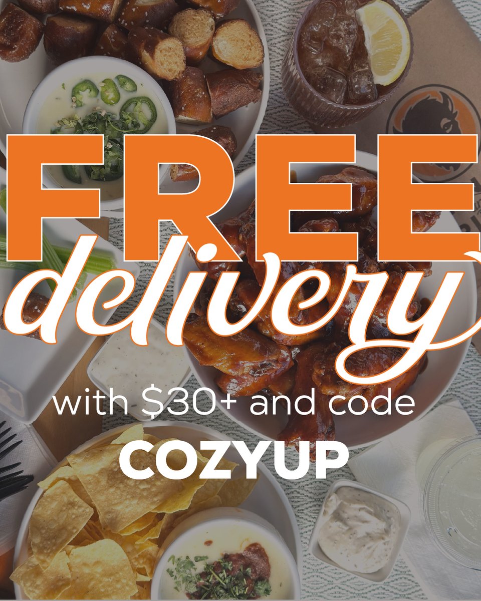 Your couch called. It wants wings. 🏈

Use COZYUP for FREE delivery on $30+ orders and make game day even better