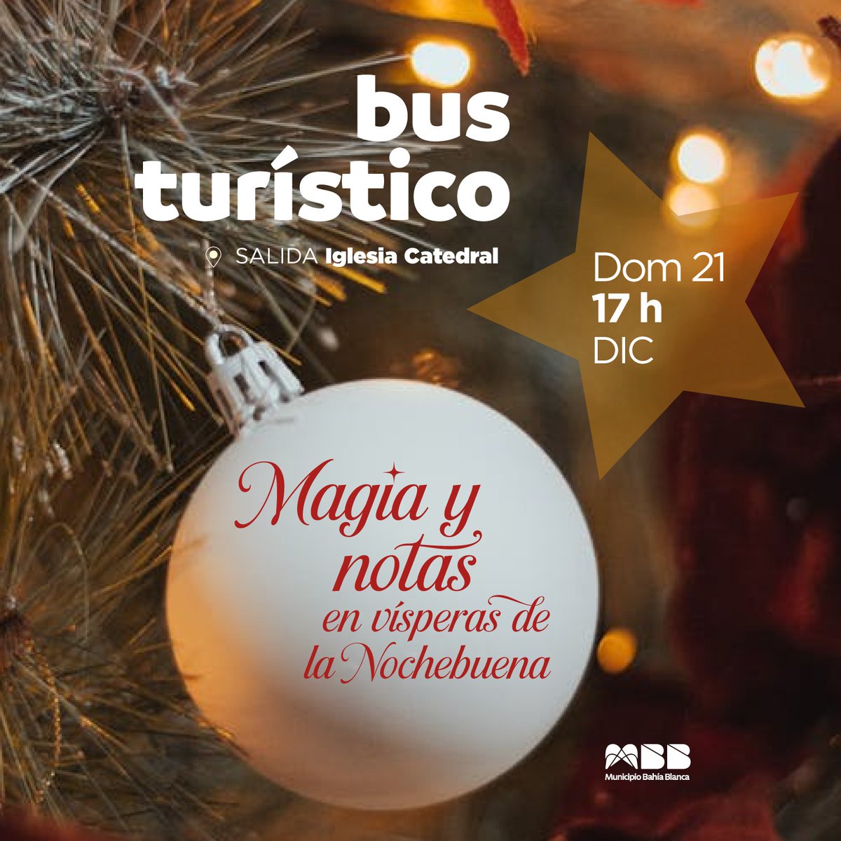 🚍 Bus Turístico: *Magia y notas en vísperas de la Nochebuena*

✨Esta actividad invita a vivenciar la magia de estas fechas y conocer sobre las diferentes formas de celebrar la Navidad en el mundo a través de una propuesta lúdica. 

ℹ️ Requiere de inscripción previa.