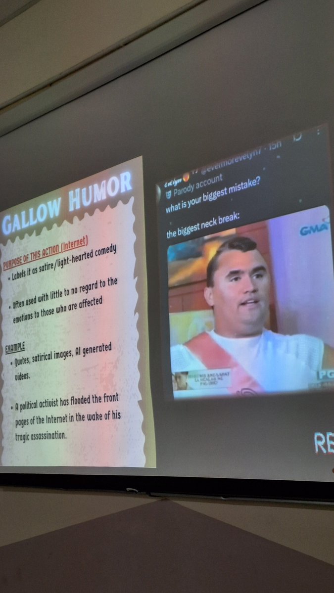 everhero13's tweet image. throwback to when my classmates were doing a presentation on dark humor
