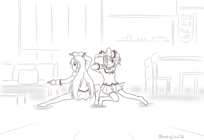 廻天PV第二弾のまどほむ、なんかやってましたよねの落書き。 