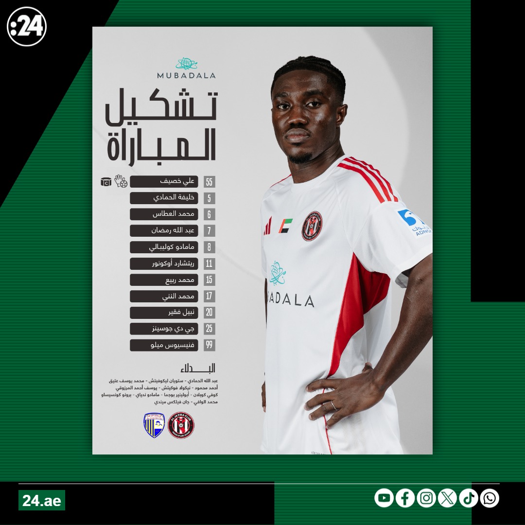 تشكيلتا الجزيرة الظفرة في #دوري_أدنوك_للمحترفين 