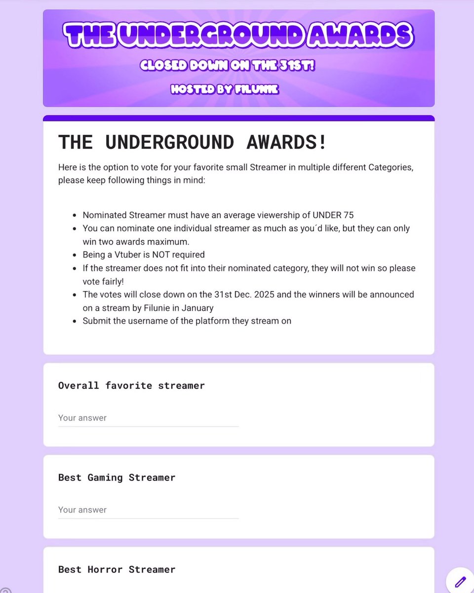 Reminder to nominate your favorite small streamers/vtubers if you havent already! 💜