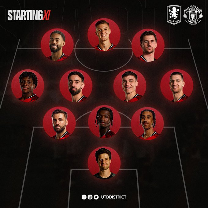 تشكيلة مانشستر يونايتد لمواجهة أستون فيلا بعد قليل 