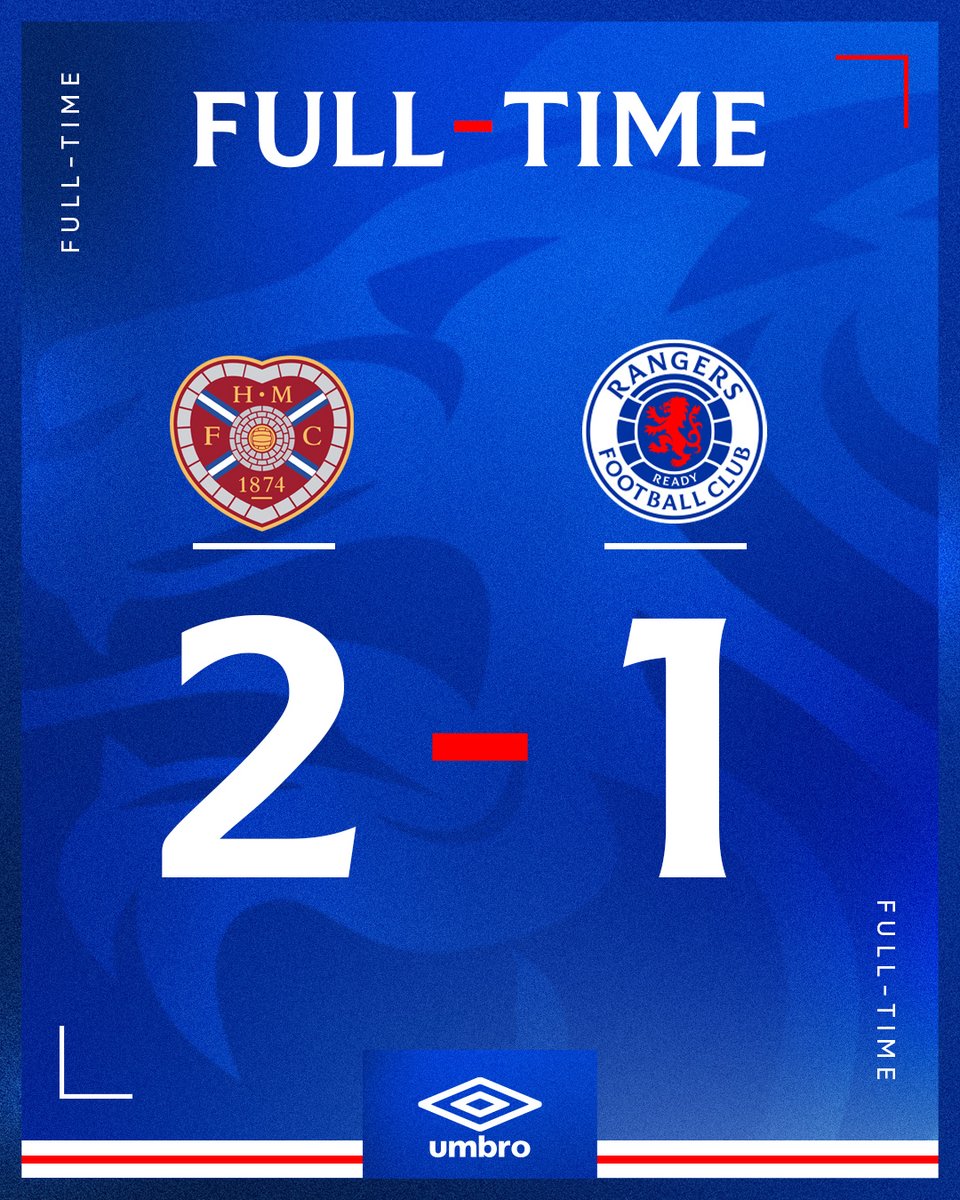 RangersFC's tweet image. Full-Time | Hearts 2-1 Rangers